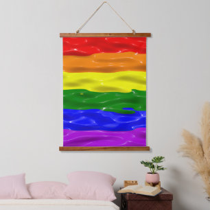 Tapiz Con Marco De Madera Bandera de orgullo de brillo líquido SlipperyJoe's