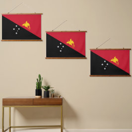 Tapiz Con Marco De Madera Bandera de Papúa Nueva Guinea