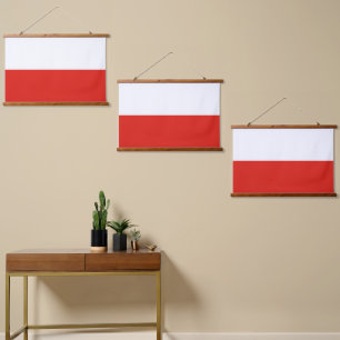 Tapiz Con Marco De Madera Bandera de Polonia