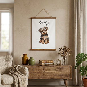 TAPIZ CON MARCO DE MADERA BANDERA DE RETRATO DE PERRO PERSONALIZADO - IMPRES