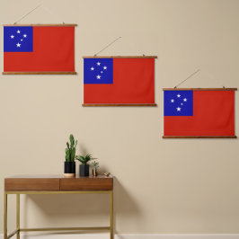 Tapiz Con Marco De Madera Bandera de Samoa