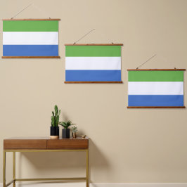 Tapiz Con Marco De Madera Bandera de Sierra Leona