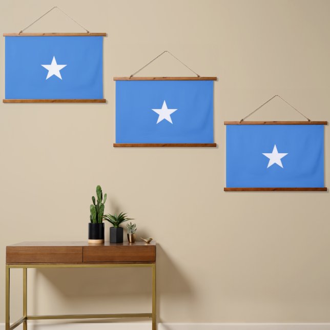 Tapiz Con Marco De Madera Bandera de Somalia (Asimétrico)
