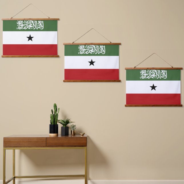 Tapiz Con Marco De Madera Bandera de Somaliland (Asimétrico)