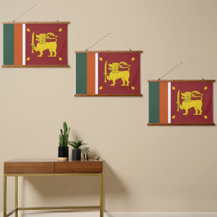Tapiz Con Marco De Madera bandera de Sri Lanka