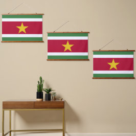 Tapiz Con Marco De Madera Bandera de Surinam