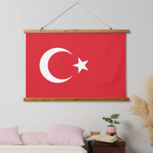 Tapiz Con Marco De Madera Bandera de Turquía