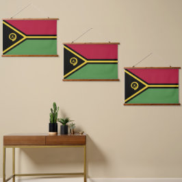 Tapiz Con Marco De Madera Bandera de Vanuatu