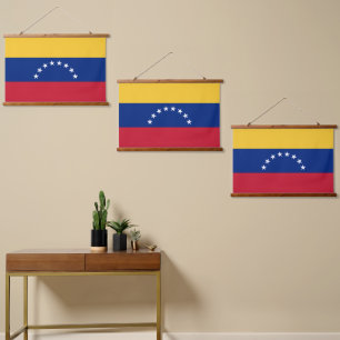Tapiz Con Marco De Madera Bandera de Venezuela