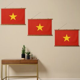 Tapiz Con Marco De Madera Bandera de Vietnam