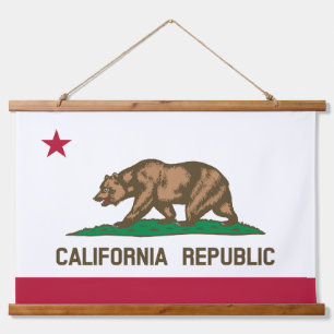 Tapiz Con Marco De Madera Bandera del estado de California