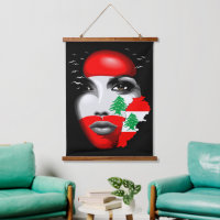 Bandera del Líbano y mapa de la cara de los chicas