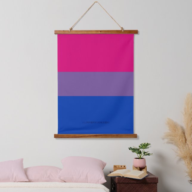 Tapiz Con Marco De Madera Bandera del Orgullo Bisexual de SlipperyJoe lavand (Dormitorio)