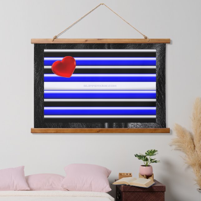 Tapiz Con Marco De Madera Bandera del Orgullo Gay de SlipperyJoe negro real  (Dormitorio)