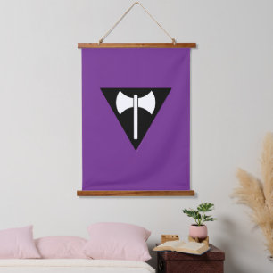 Tapiz Con Marco De Madera bandera del orgullo lésbico SlipperyJoe feminista