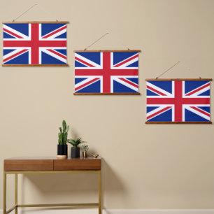 Tapiz Con Marco De Madera Bandera del Reino Unido
