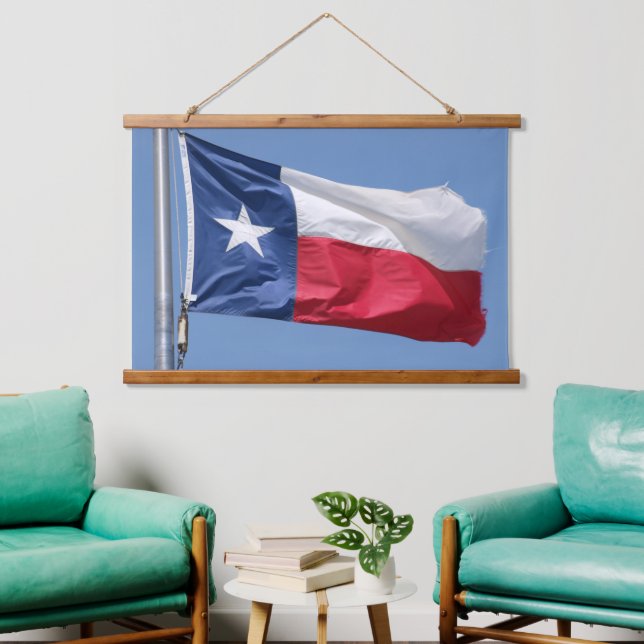 Tapiz Con Marco De Madera Bandera Estatal de Texas (Sala de estar)