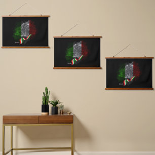 Tapiz Con Marco De Madera bandera italiana