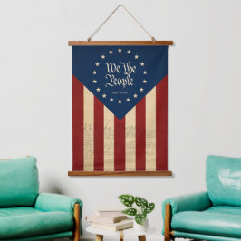 Tapiz Con Marco De Madera Bandera vintage USA cumpleaños 250, Libertad Patri