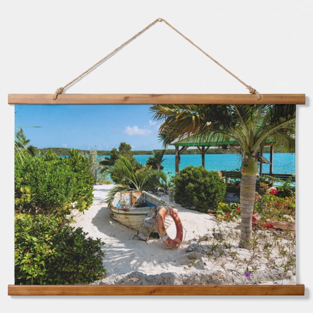 Tapiz Con Marco De Madera Barco abandonado (Anverso )