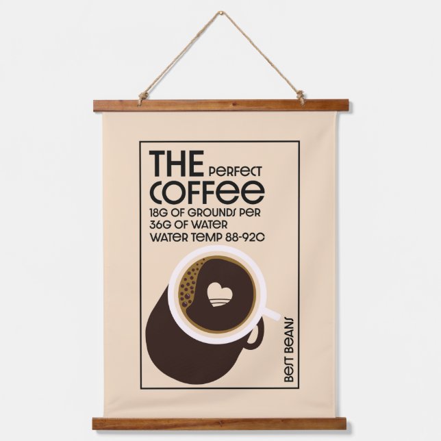 Tapiz Con Marco De Madera Barista Coffeeshop (Anverso)