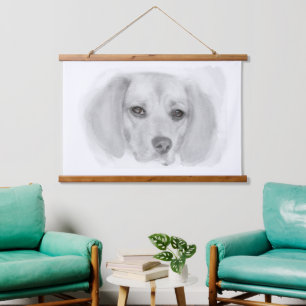 Tapiz Con Marco De Madera Beagle Sketch