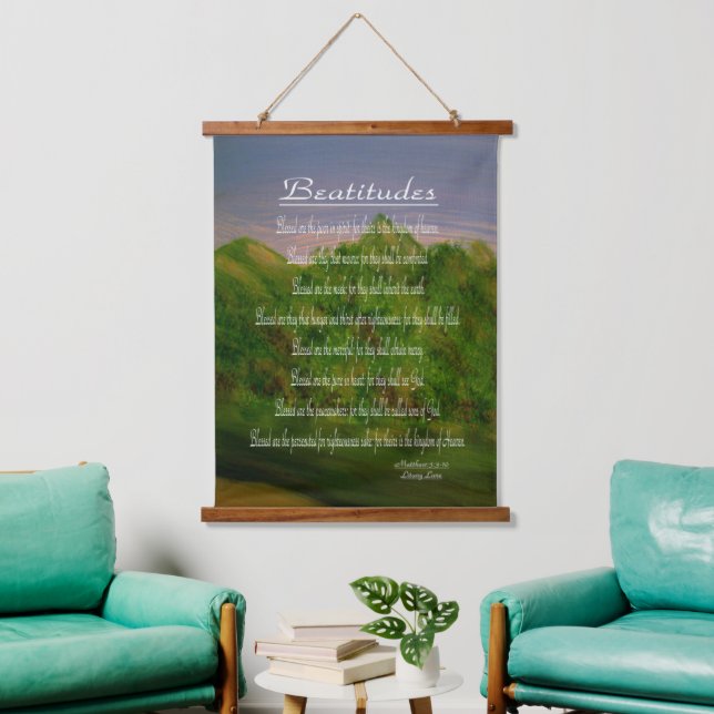 Tapiz Con Marco De Madera Beatitudes (Sala de estar)