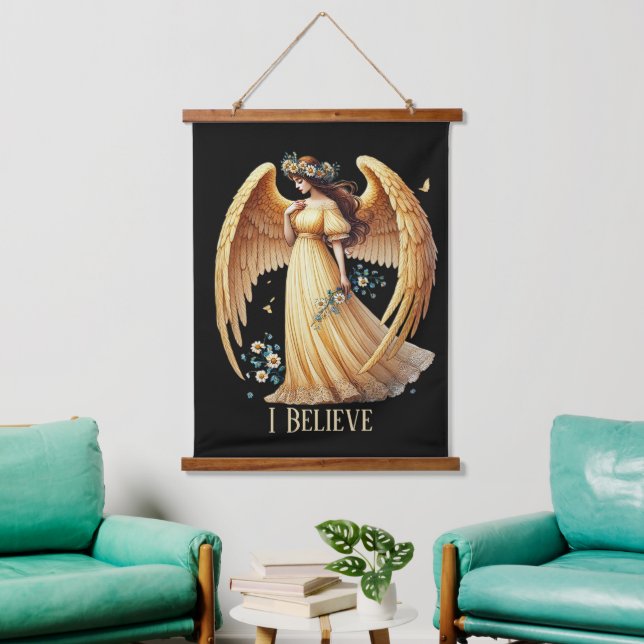 Tapiz Con Marco De Madera Beautiful Angel lovers customizable (Sala de estar)
