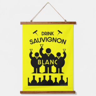 Tapiz Con Marco De Madera Bebedor de vino Sauvignon Blanc  