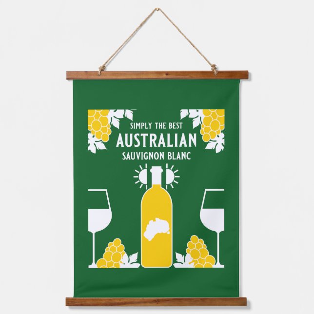 Tapiz Con Marco De Madera Bebedor de vino Sauvignon Blanc (Anverso)
