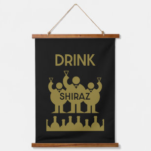 Tapiz Con Marco De Madera Bebedores de Vino Shiraz