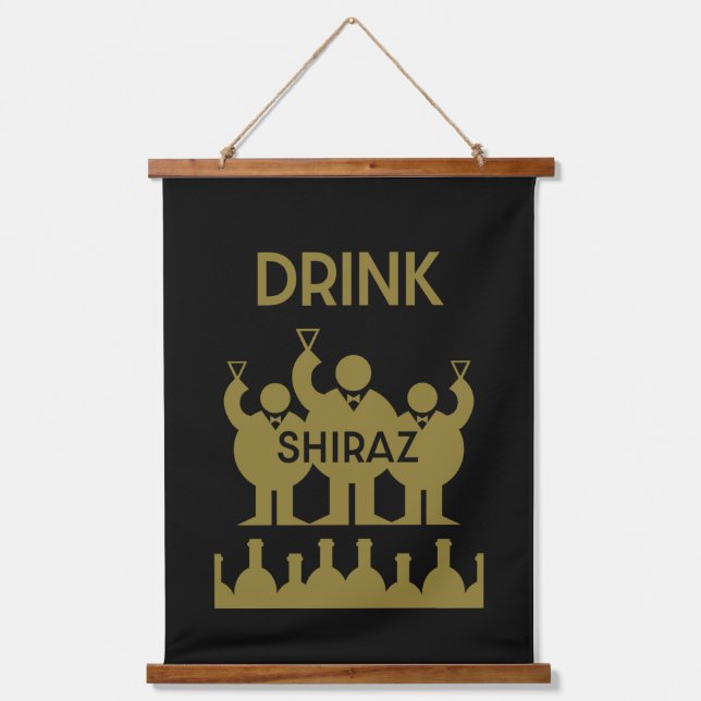 Tapiz Con Marco De Madera Bebedores de Vino Shiraz (Anverso)