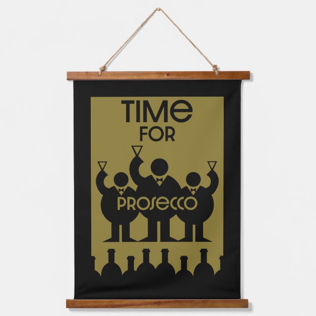 Tapiz Con Marco De Madera Bebidas de vino Prosecco (Anverso)