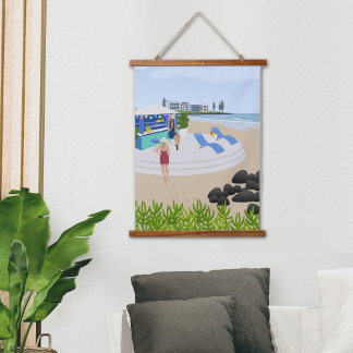 Tapiz Con Marco De Madera Bebidas en el Beach Bar