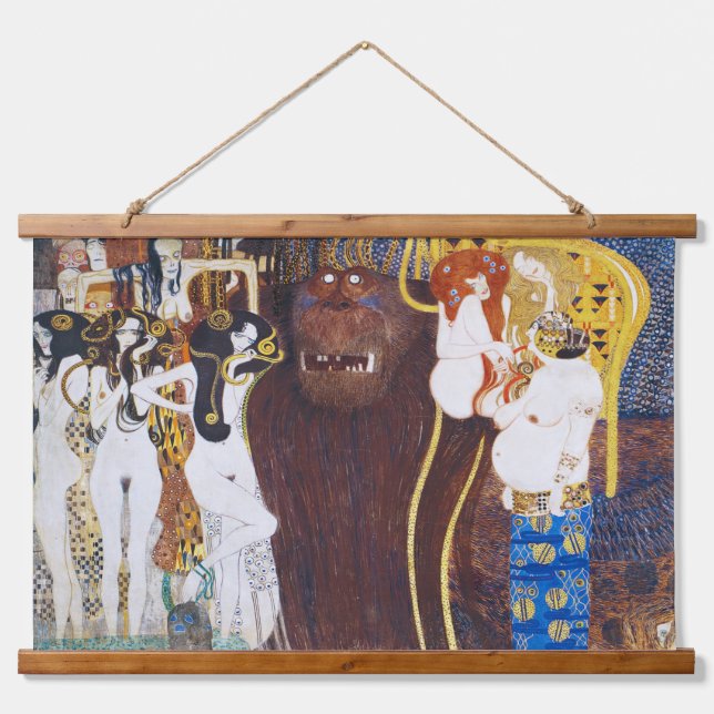 Tapiz Con Marco De Madera Beethoven Frieze (detalle), Gustav Klimt (Anverso )