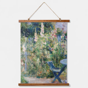 Tapiz Con Marco De Madera Berthe Morisot - Rosas Trébol / Malvarrosas