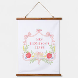 Tapiz Con Marco De Madera Bienvenido a la clase | Aula