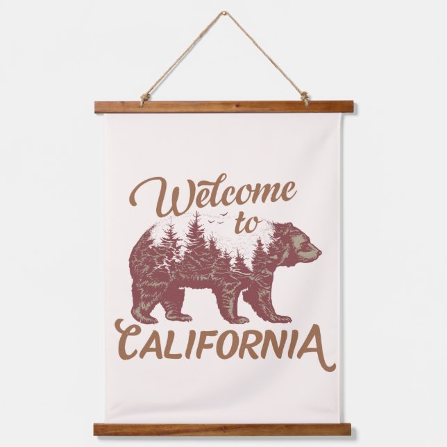 Tapiz Con Marco De Madera Bienvenidos a California Bear Forest (Anverso)