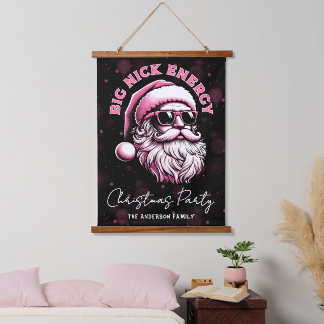 Tapiz Con Marco De Madera Big Nick Energy Santa Funny Christmas Xmas Holiday (Dormitorio)