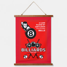 Tapiz Con Marco De Madera Billares de bolsillo vintage