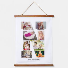 Tapiz Con Marco De Madera Black and White Letter N Photo Collage