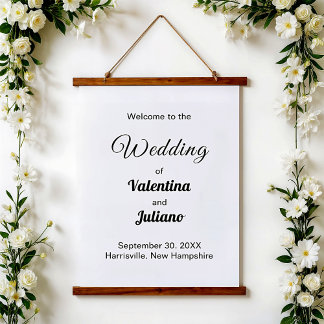 Tapiz Con Marco De Madera Black and White Wedding Hanging Tapestry