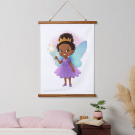 Tapiz Con Marco De Madera Black Fairy Girl Hanging Poster