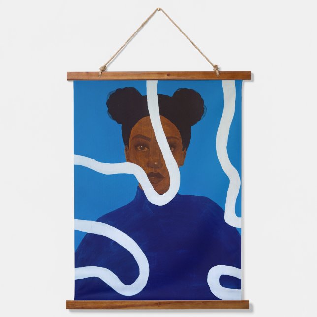 Tapiz Con Marco De Madera Blue Muse (Anverso)