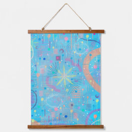 Tapiz Con Marco De Madera Blue Pastels Dream Abstract 