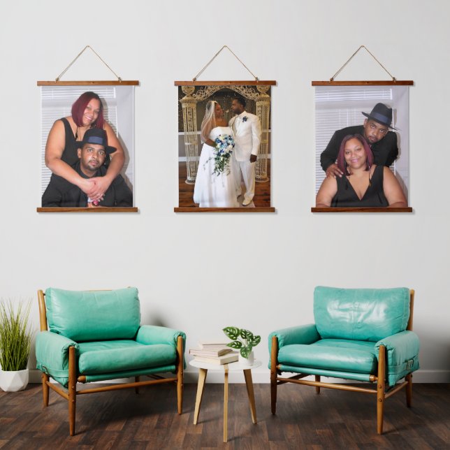 Tapiz Con Marco De Madera Boda (Sala de estar)