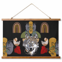 Boho Bohemian Arte Moderno Fox Earth Tones Wall Ar