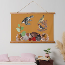 Tapiz Con Marco De Madera Boho Bohemian Arte Moderno Primavera Naturaleza Pa