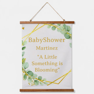 Tapiz Con Marco De Madera Boho Eucalyptus and Gold Baby Shower Backdrop Tape