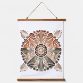 Tapiz Con Marco De Madera "Boho Sun Wall Tapestry - Golden Sunburst with Ear